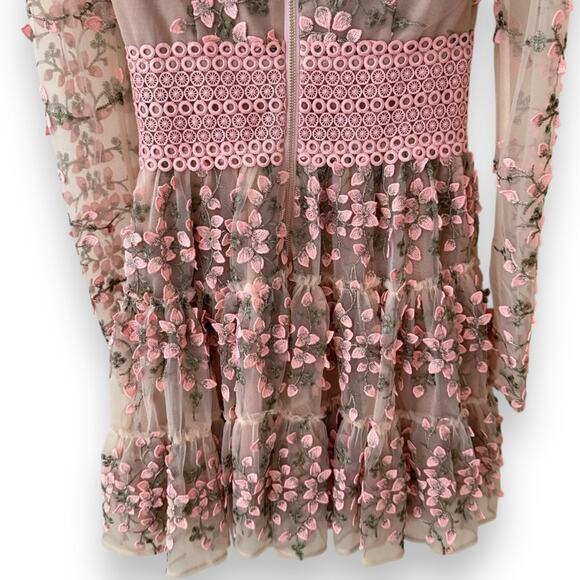 Bronx and Banco Megan Long Sleeve Mini Dress in Rose Pink Small (2-4 US) Women’s - Picture 11 of 13